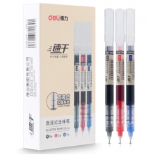 得力(deli)速干直液筆走珠簽字筆 學(xué)生辦公中性筆 ins無(wú)印簡(jiǎn)約風(fēng) 0.5mm全針管9黑2紅1藍(lán)33766
