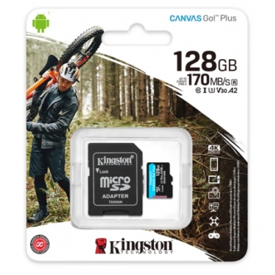 金士頓（Kingston）128GB TF（MicroSD）存儲卡 行車記錄儀 手機(jī)內(nèi)存卡 U3 V30 A2 4K 讀速170MB/s兼容手機(jī)平板無人機(jī)